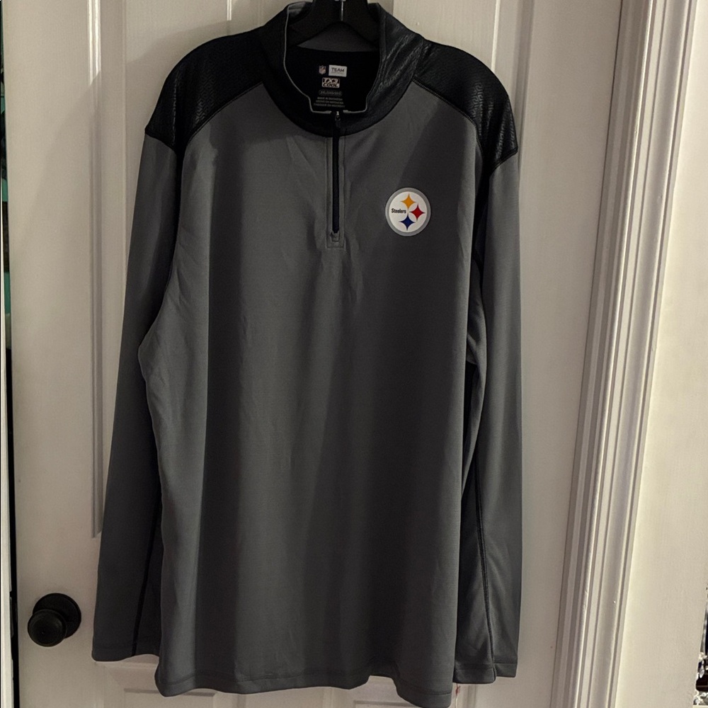 NFL Team 🥳HP🥳Apparel TX3 Cool Steelers Gray Long Sleeve Pullover with Logo